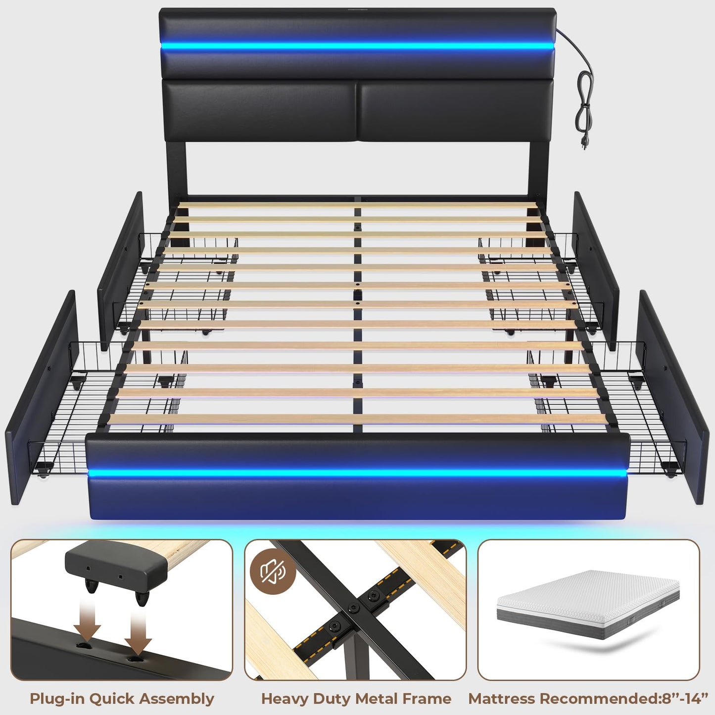 Bed Frame with LED Lights!