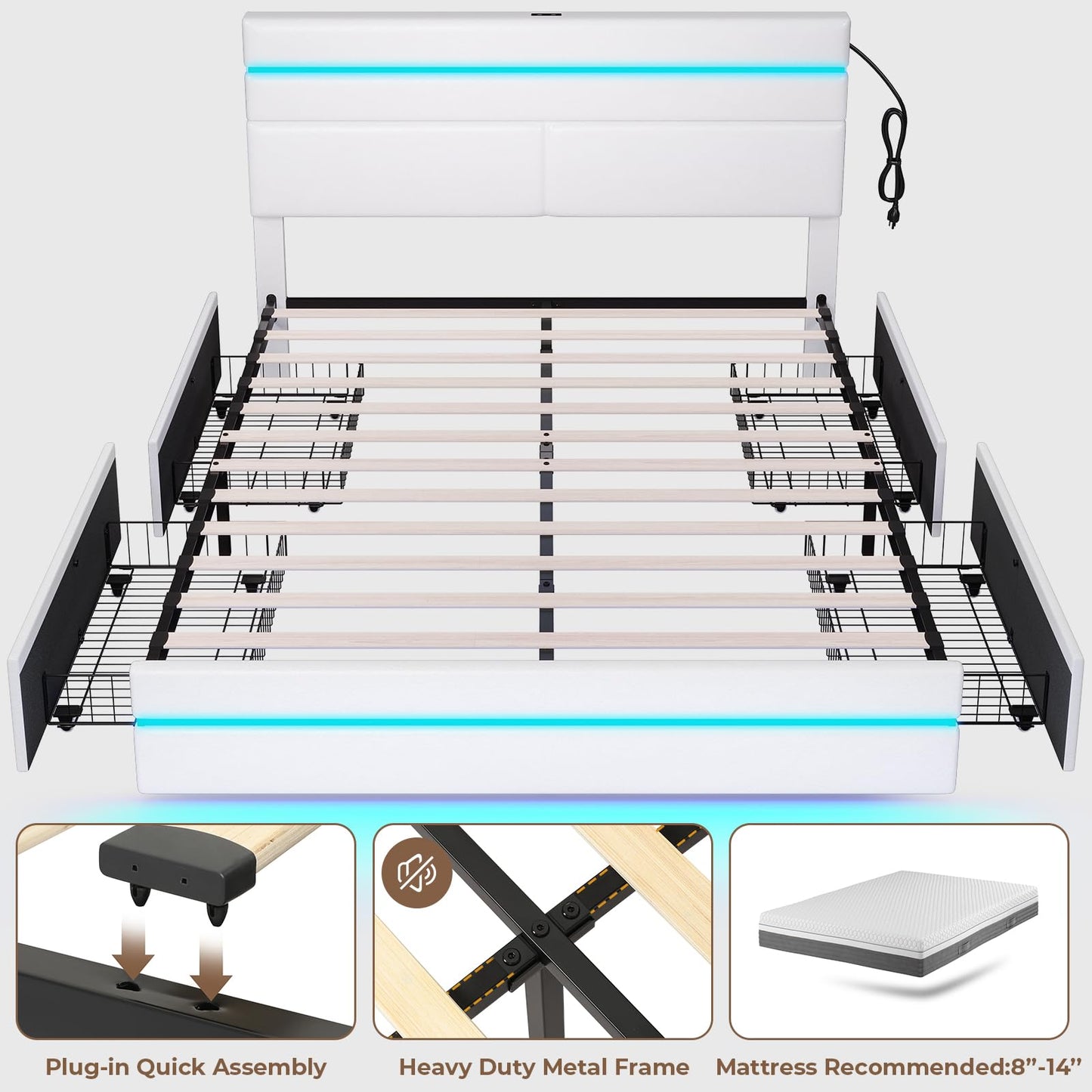 Bed Frame with LED Lights!