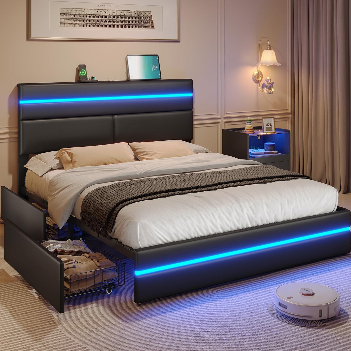 Bed Frame with LED Lights!