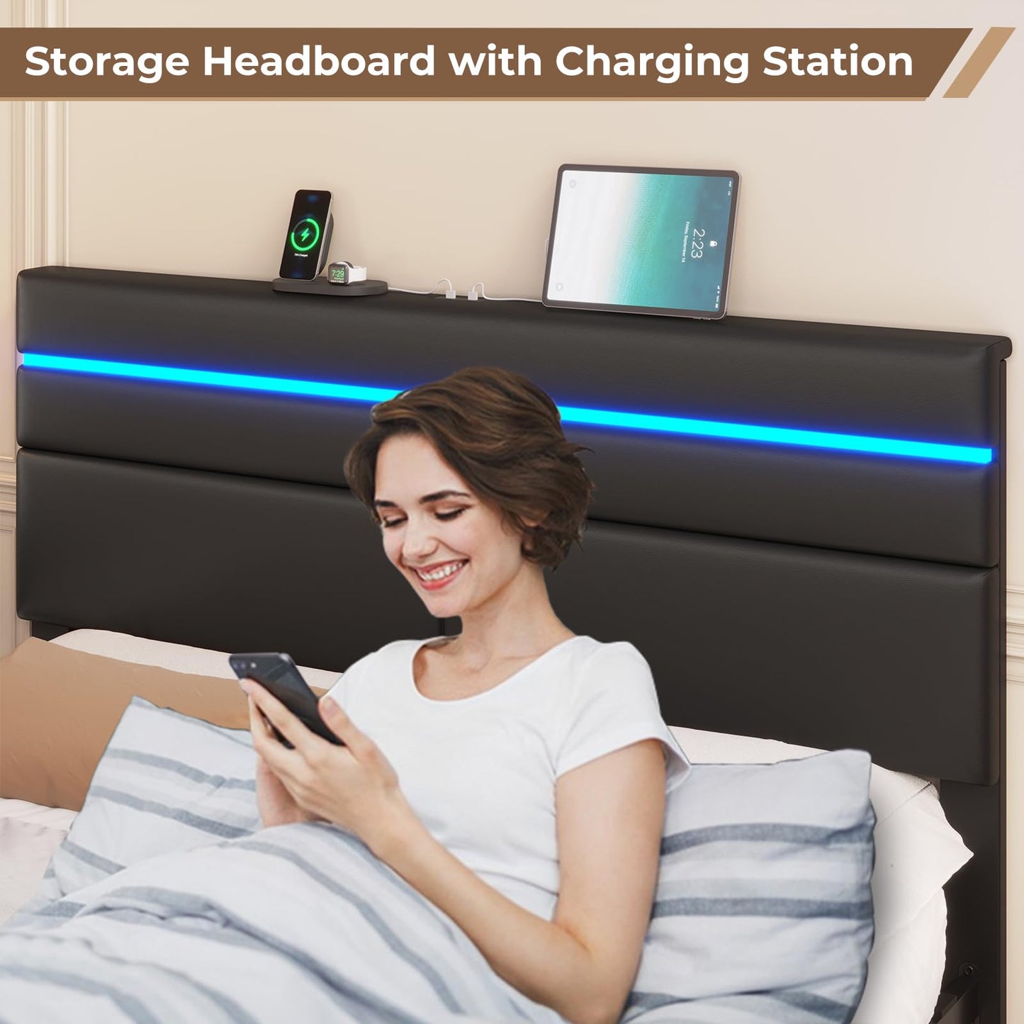 Bed Frame with LED Lights!