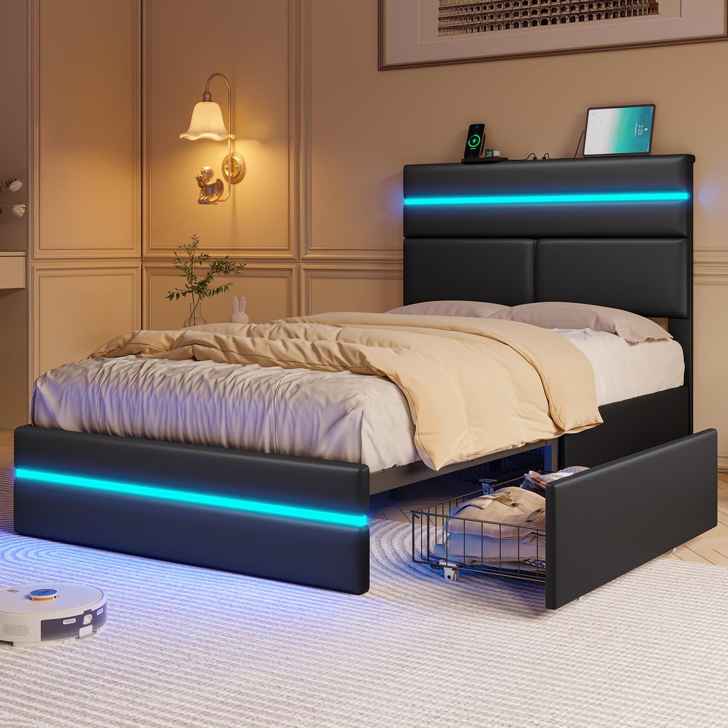 Bed Frame with LED Lights!